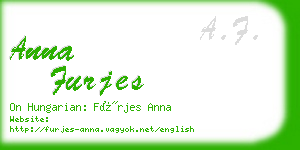 anna furjes business card